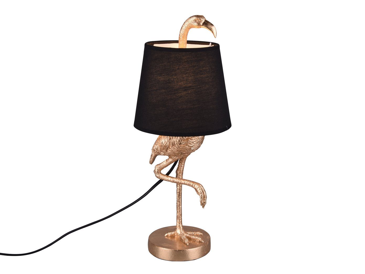 meineWunschleuchte LED Tischleuchte, LED wechselbar, Warmweiß, große ausgefallene Designer-lampe Tierlampe Fensterbank gold-en H 33cm