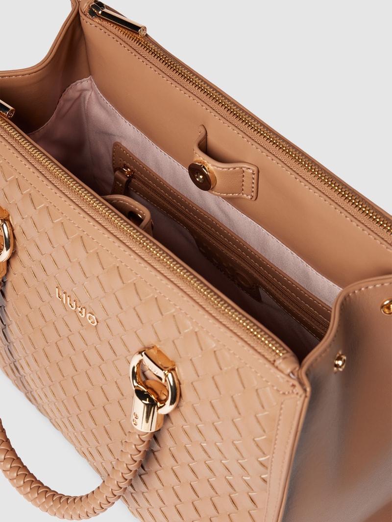 Handtasche in Flecht-Optik in camel