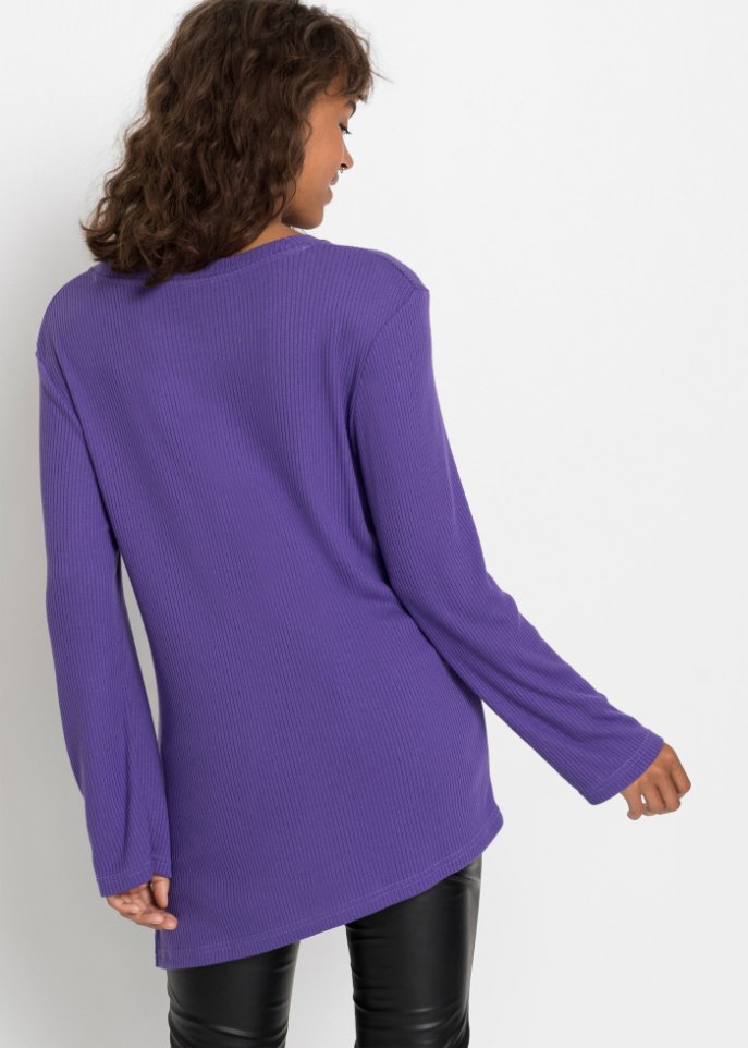 Shirt mit Struktureffekt und asymmetrischem Saum