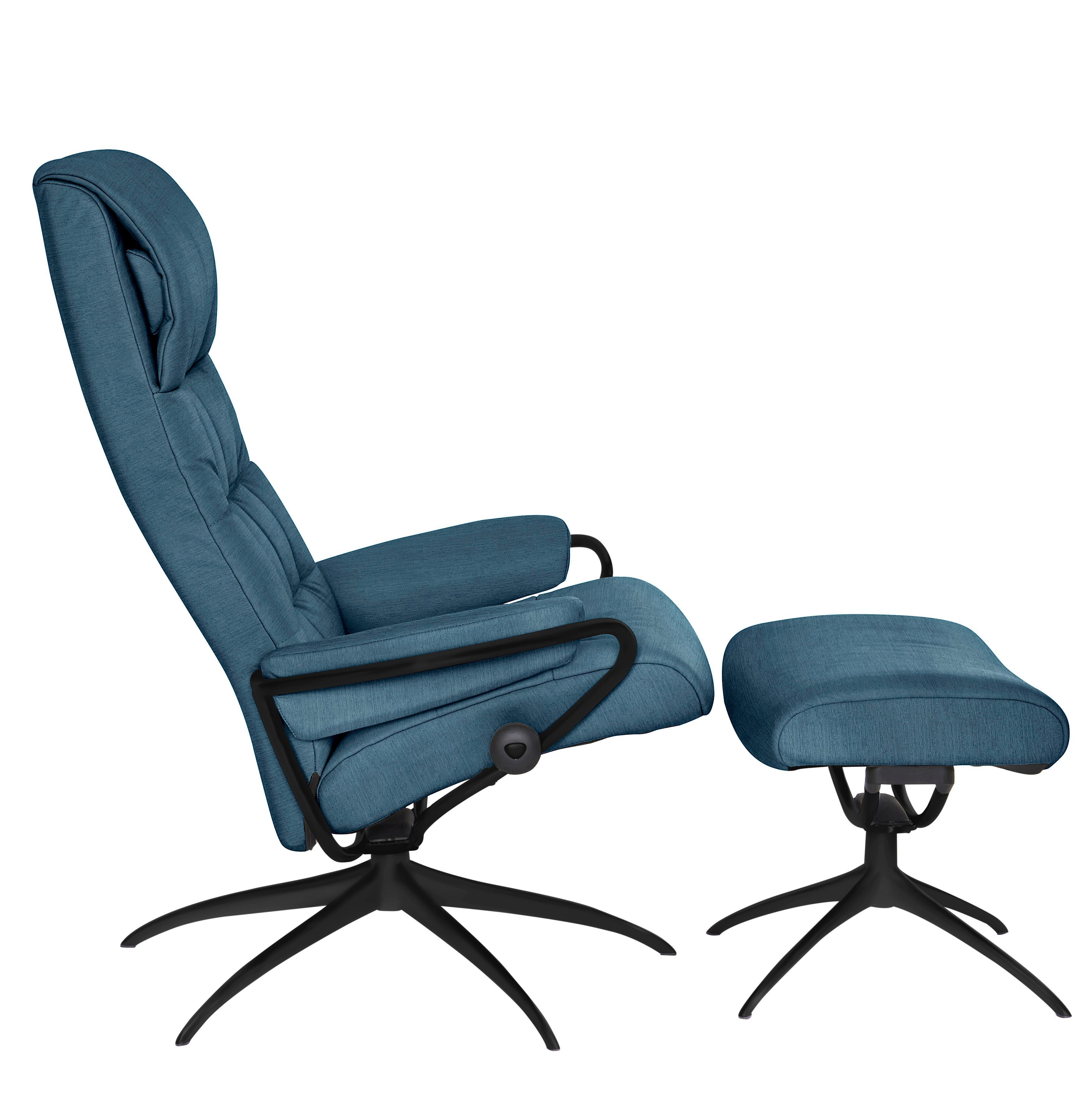 Stressless® Relaxsessel London (Set, Relaxsessel mit Hocker), mit Hocker, High Back, mit Star Base, Gestell Schwarz