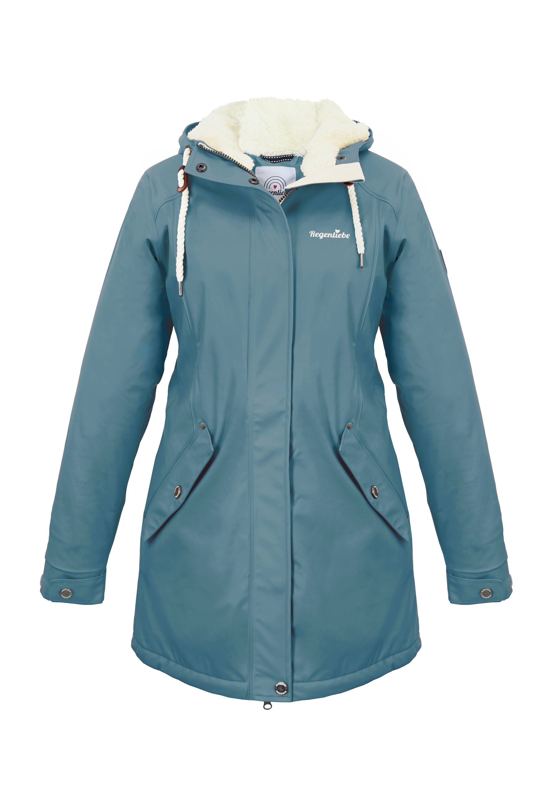 Regenliebe Winterjacke Friesennerz Regenparka mit Teddyfleece gefüttert