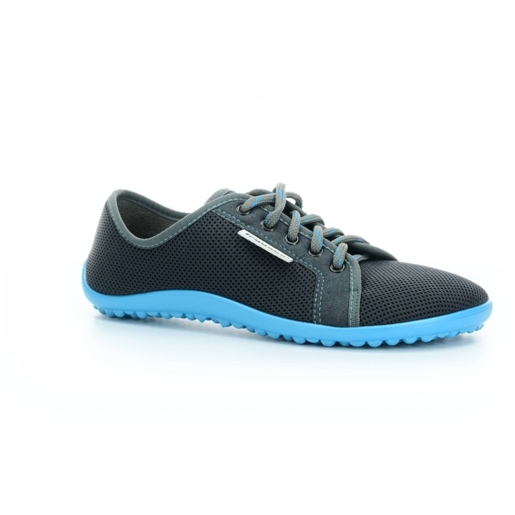Leguano Aktiv anthrazit, blaue Sohle sportliche Barfußschuhe