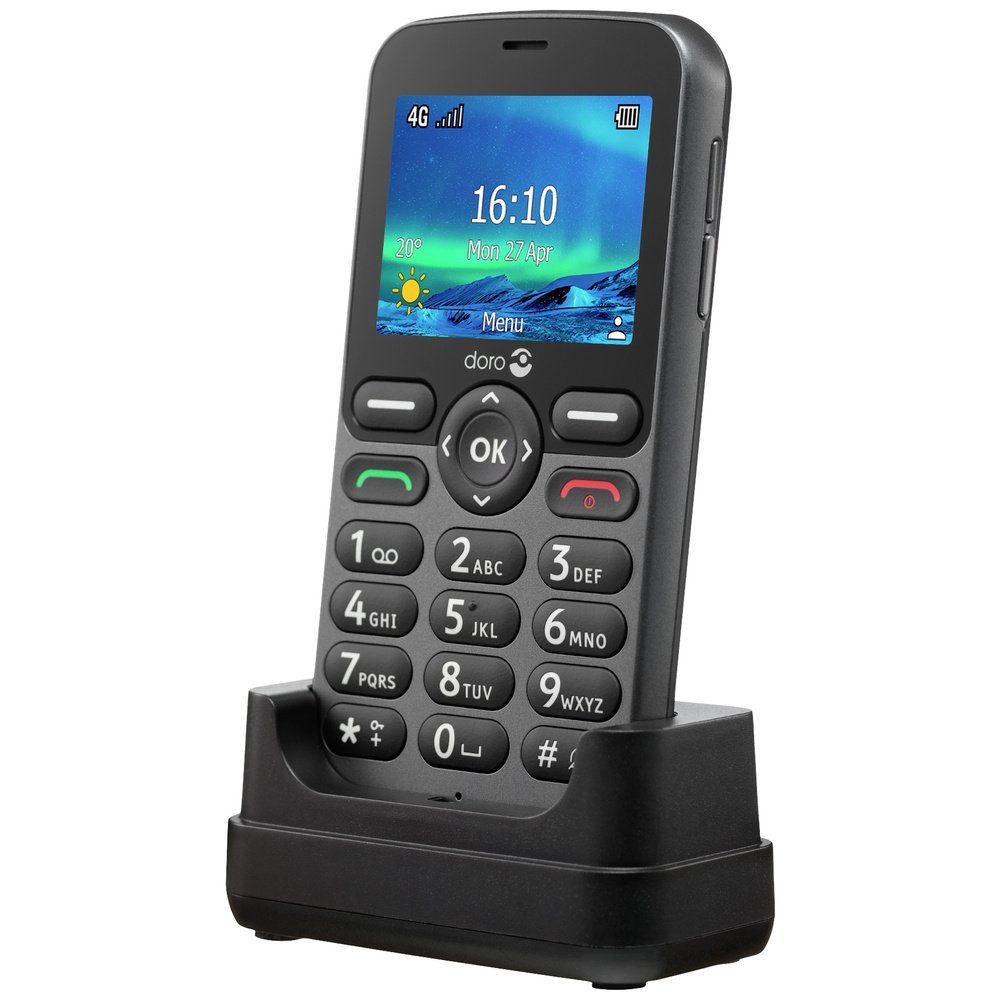 Doro doro 5860 Senioren-Handy mit Ladestation Graphit Seniorenhandy (2.4 Zoll, 2 MP Kamera)
