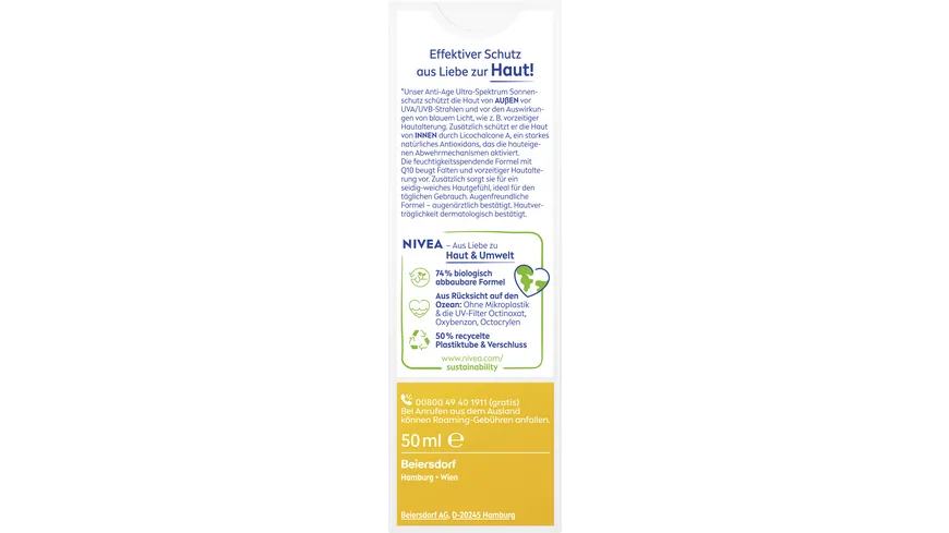 NIVEA SUN Anti-Age UV Sonnenschutz Q10 LF30 50 ml
