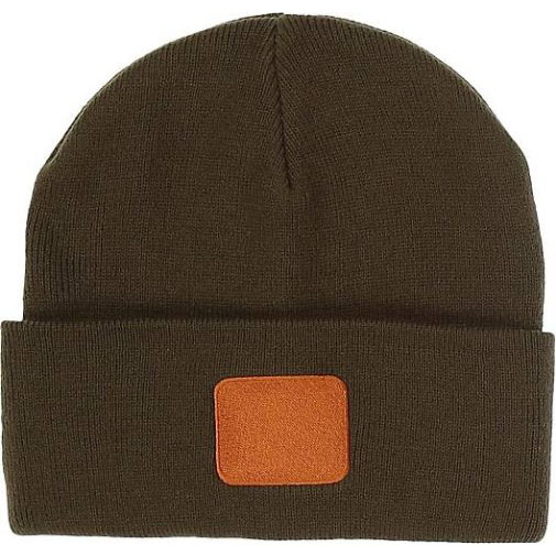 FRAAS Strickmütze mit Patch in Kontrastfarbe