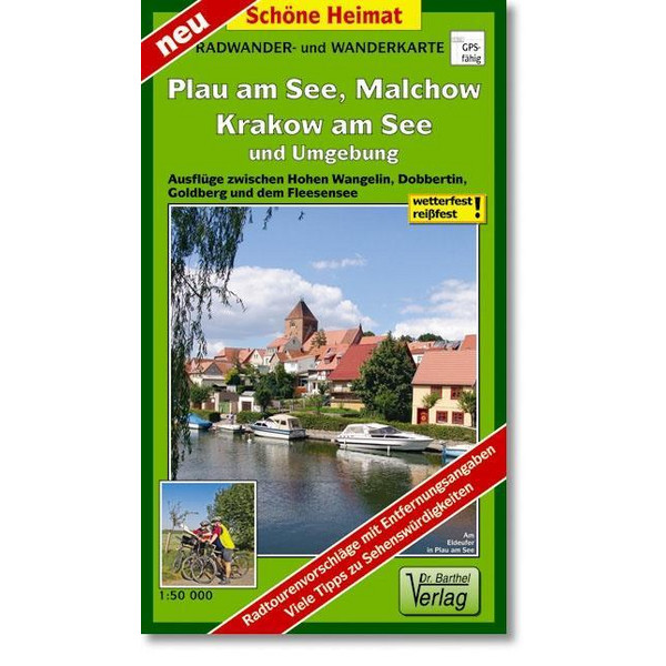 Plau am See, Malchow, Krakow am See und Umgebung Radwander- und Wanderkarte 1 : 50 000 - Wanderkarte