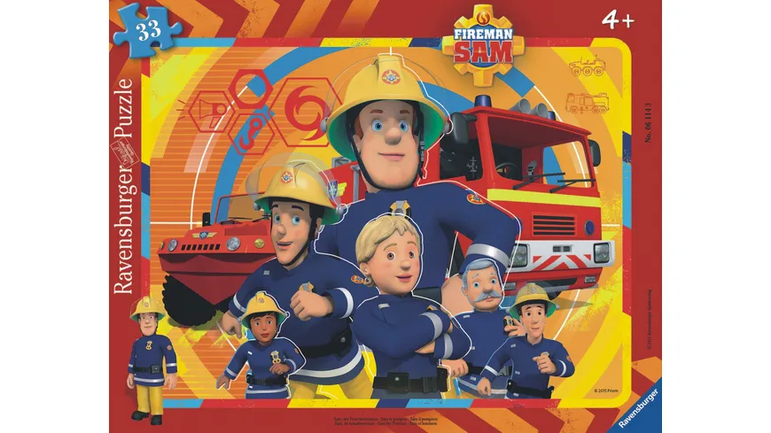 Ravensburger Puzzle - Rahmenpuzzle - Sam, der Feuerwehrmann, 33 Teile