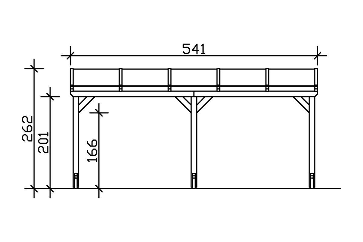 Skanholz Anlehncarport Vogtland, BxT: 300x541 cm, 213 cm Einfahrtshöhe