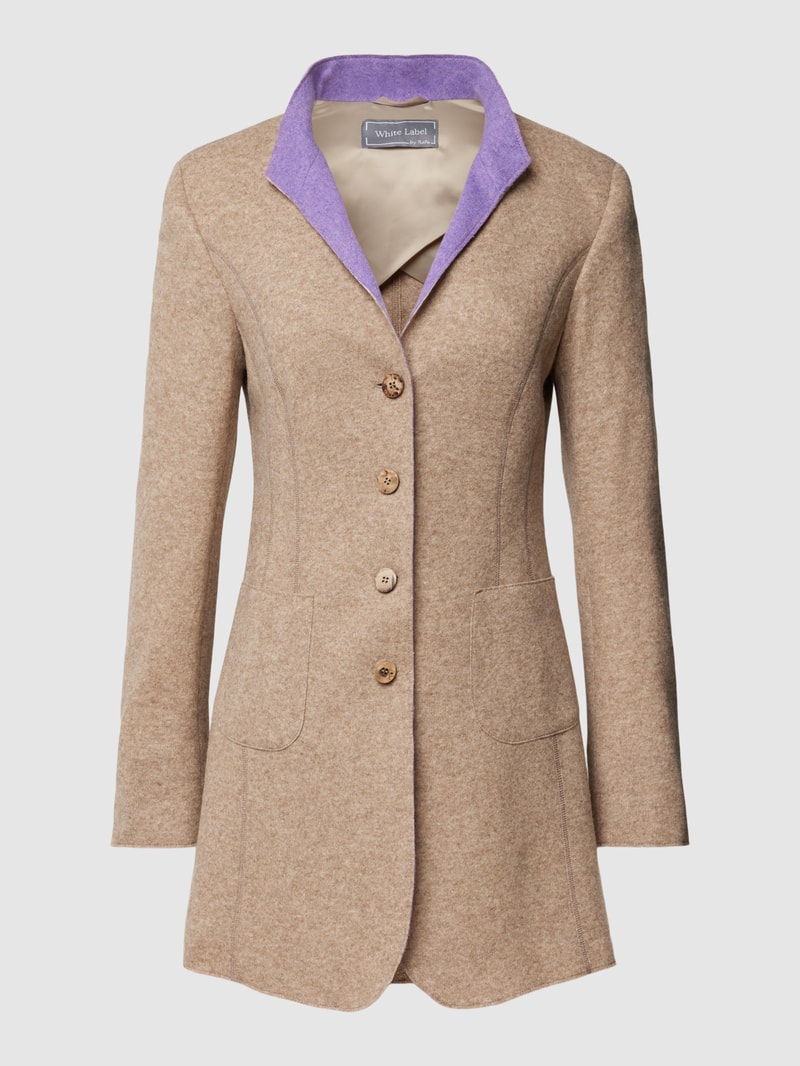 Blazer mit Stehkragen in taupe
