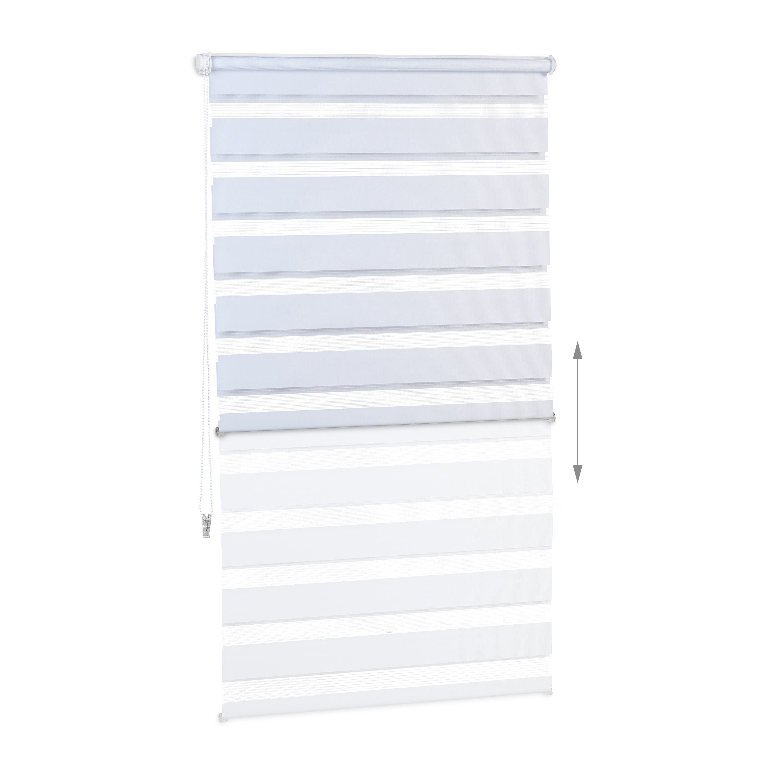 Doppelrollo Doppelrollo Klemmfix ohne bohren in Weiß, relaxdays, 80x150cm