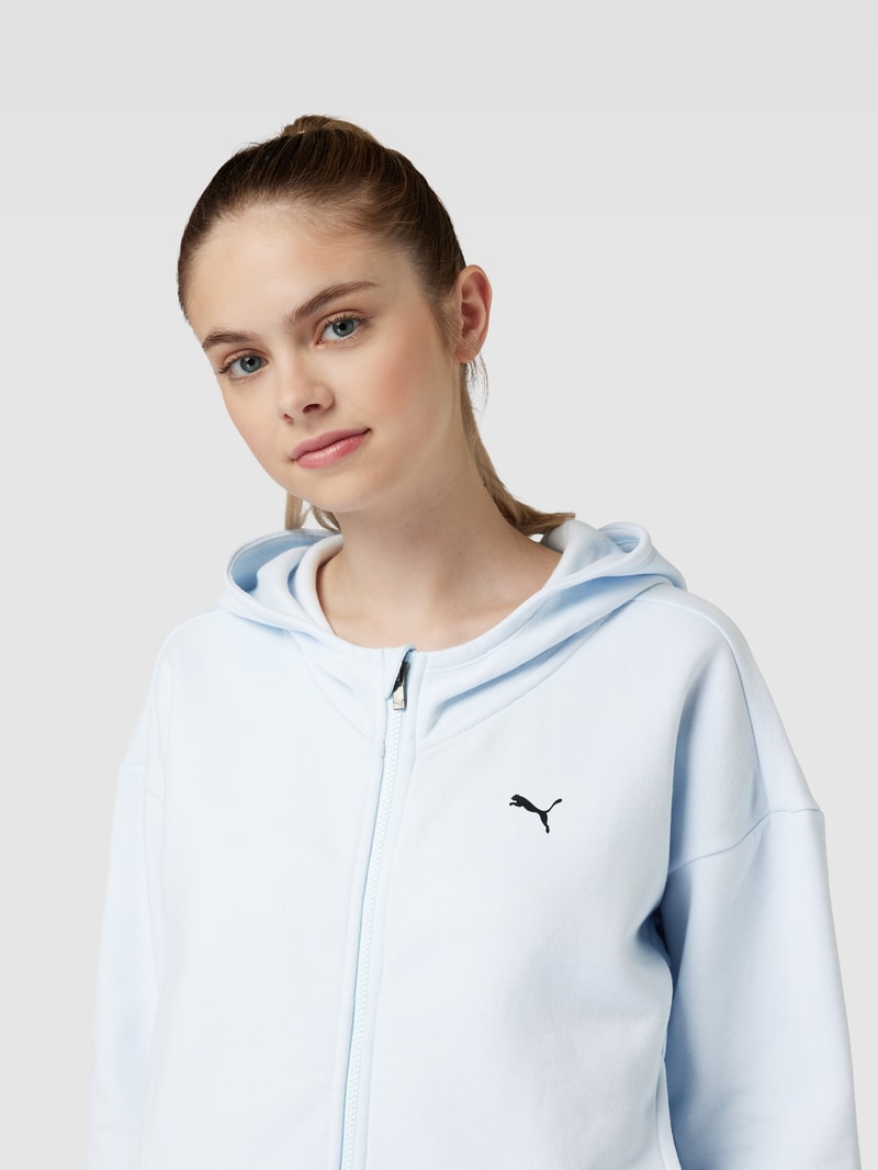 Sweatjacke mit Kapuze in hellblau