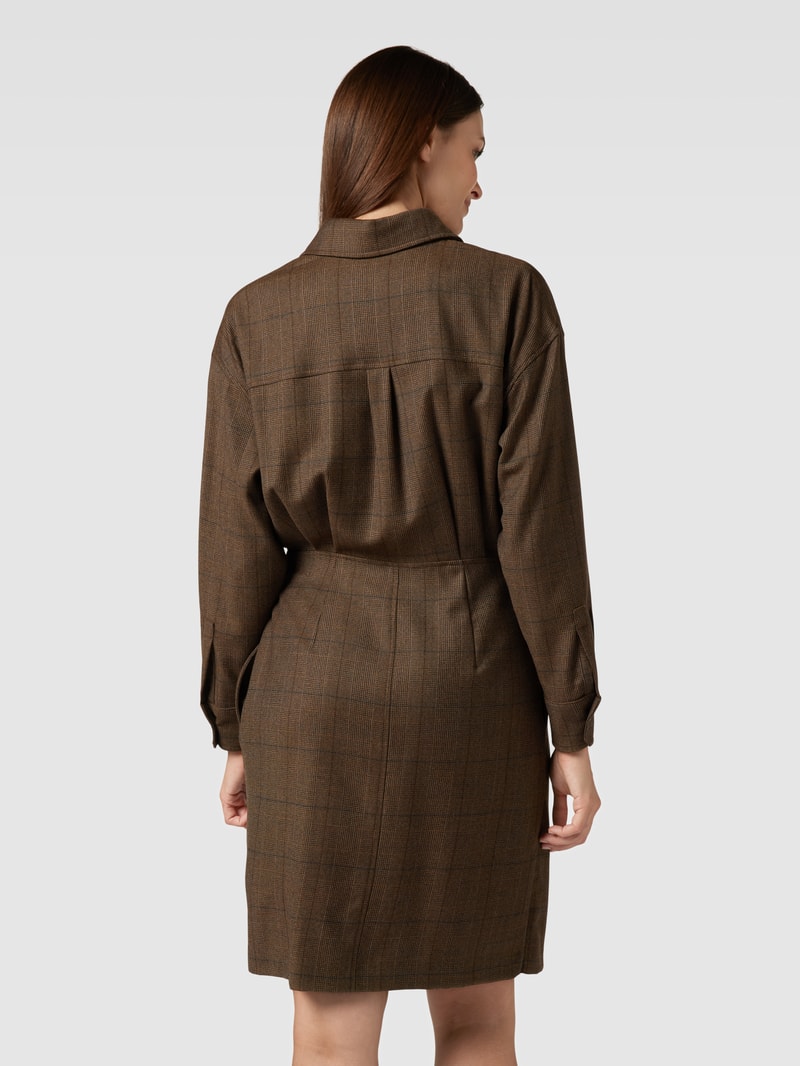Knielanges Kleid in Wickel-Optik Modell 'ADERIRE' in schokobraun
