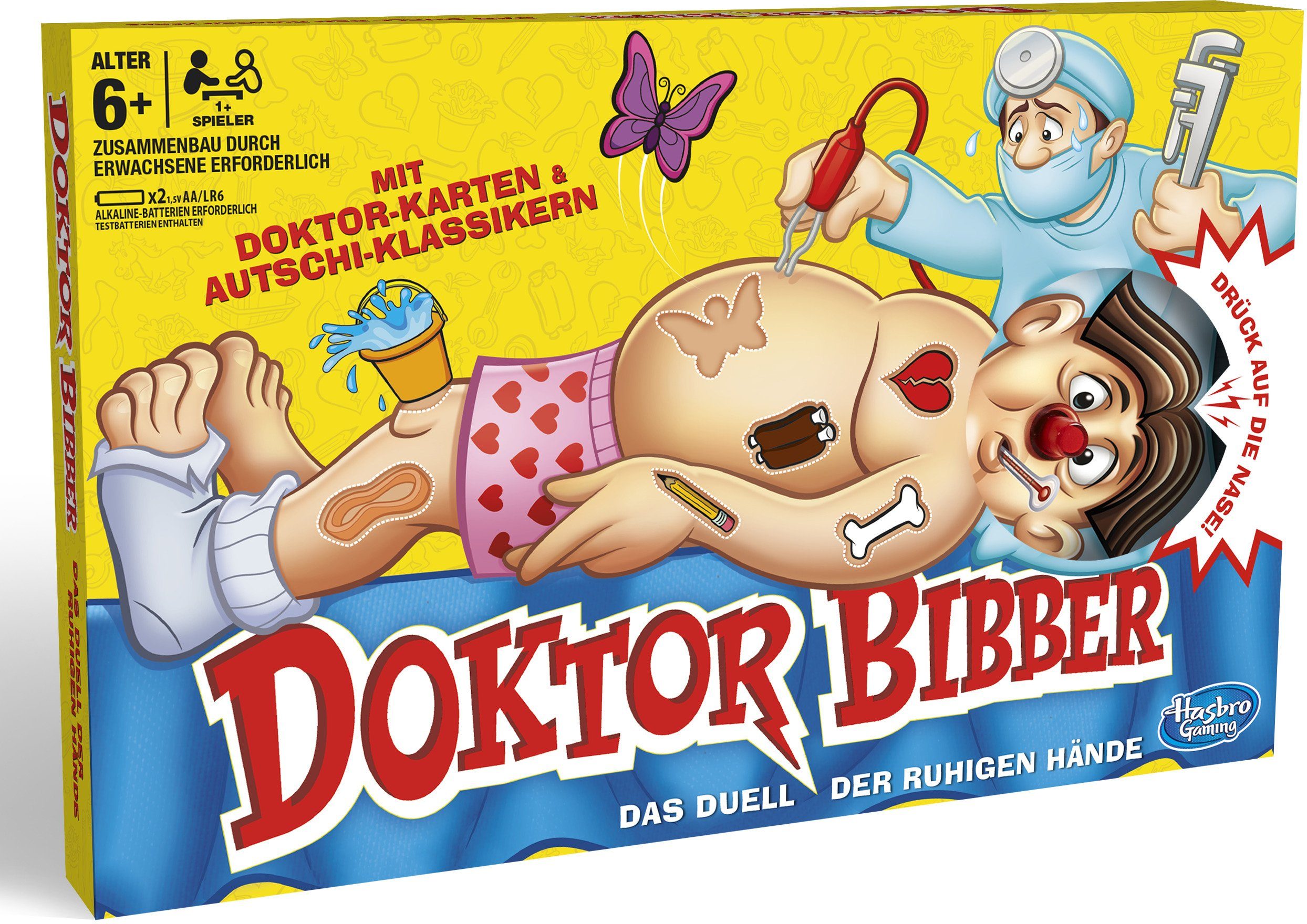 Hasbro Spiel, Hasbro Gaming, Doktor Bibber, Made in Europe