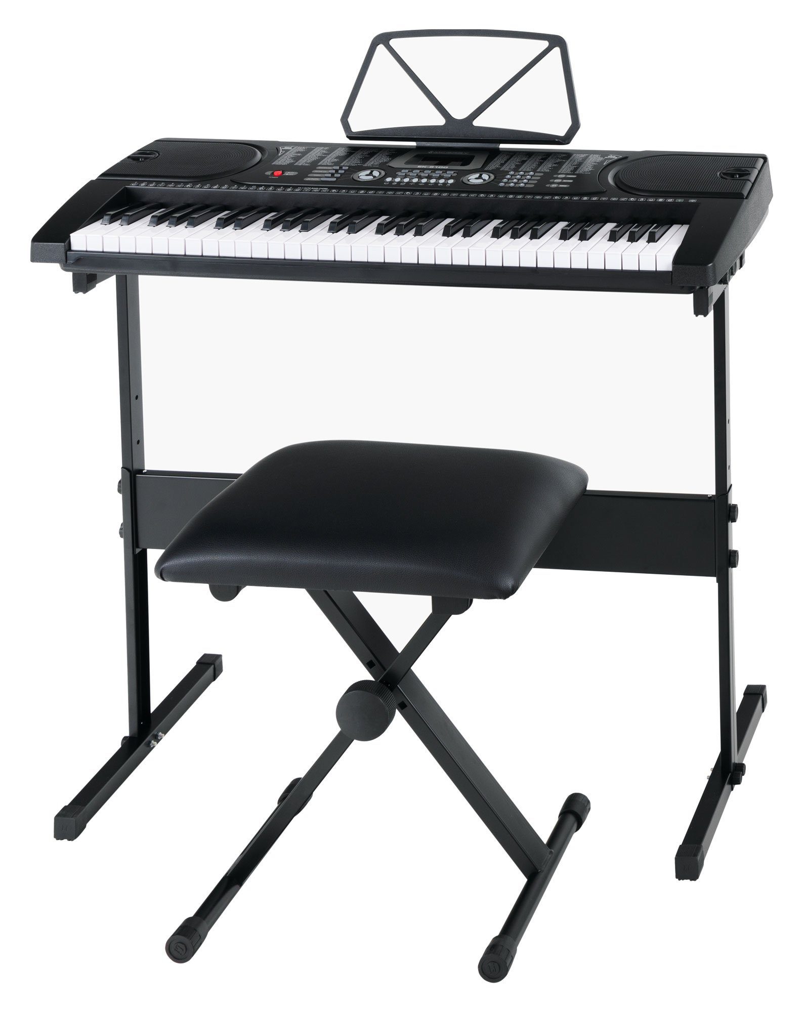 McGrey Home Keyboard SK-6100 - 61 Tasten Einsteiger-Keyboard, (Super Kit, 5 tlg., inkl. Keyboardtisch, Mikrofon, Hocker und Kopfhörer), 255 Klänge und Begleitrhythmen und Lernfuktionen