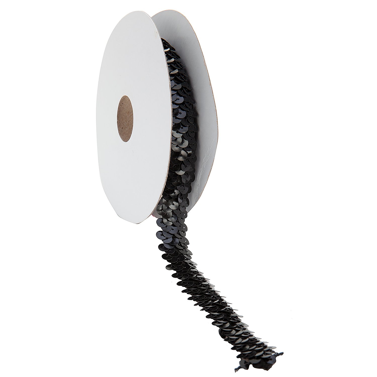 Elastik-Paillettenband, schwarz, Breite: 20 mm, Länge: 3 m