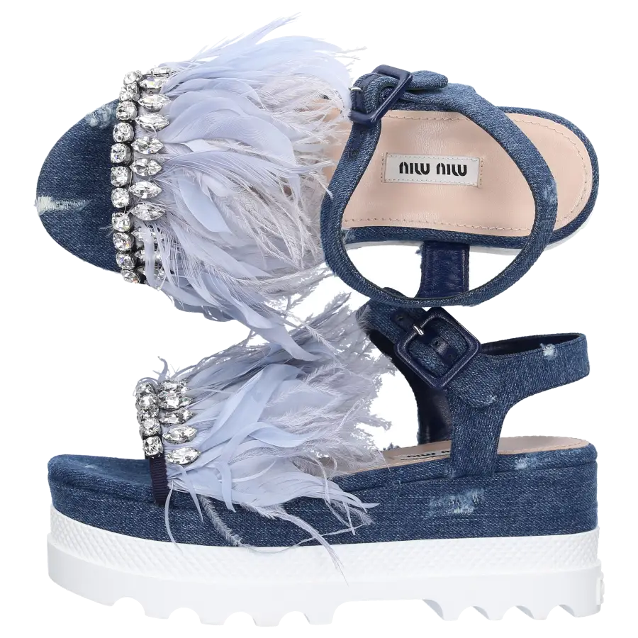 Miu Miu - Sandalen Denim - blau