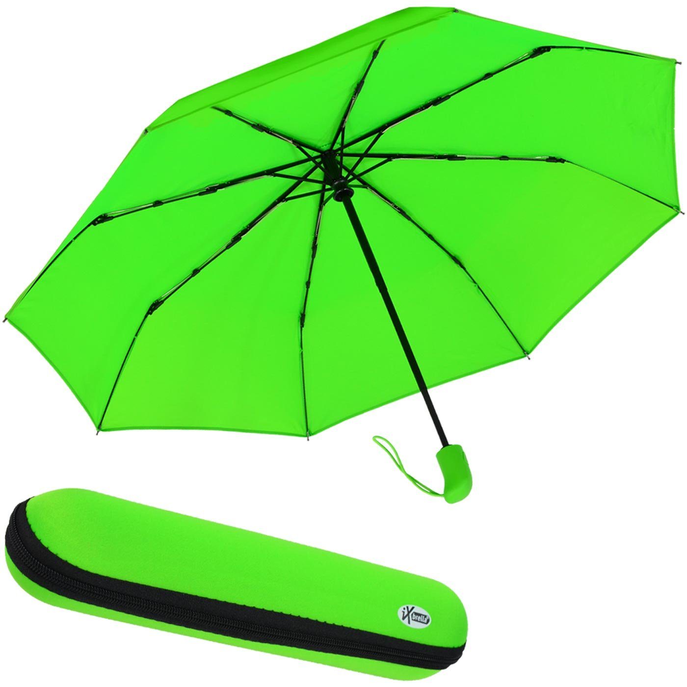 iX-brella Taschenregenschirm First Class Automatikchirm mit Etui - sturmfest, windfest
