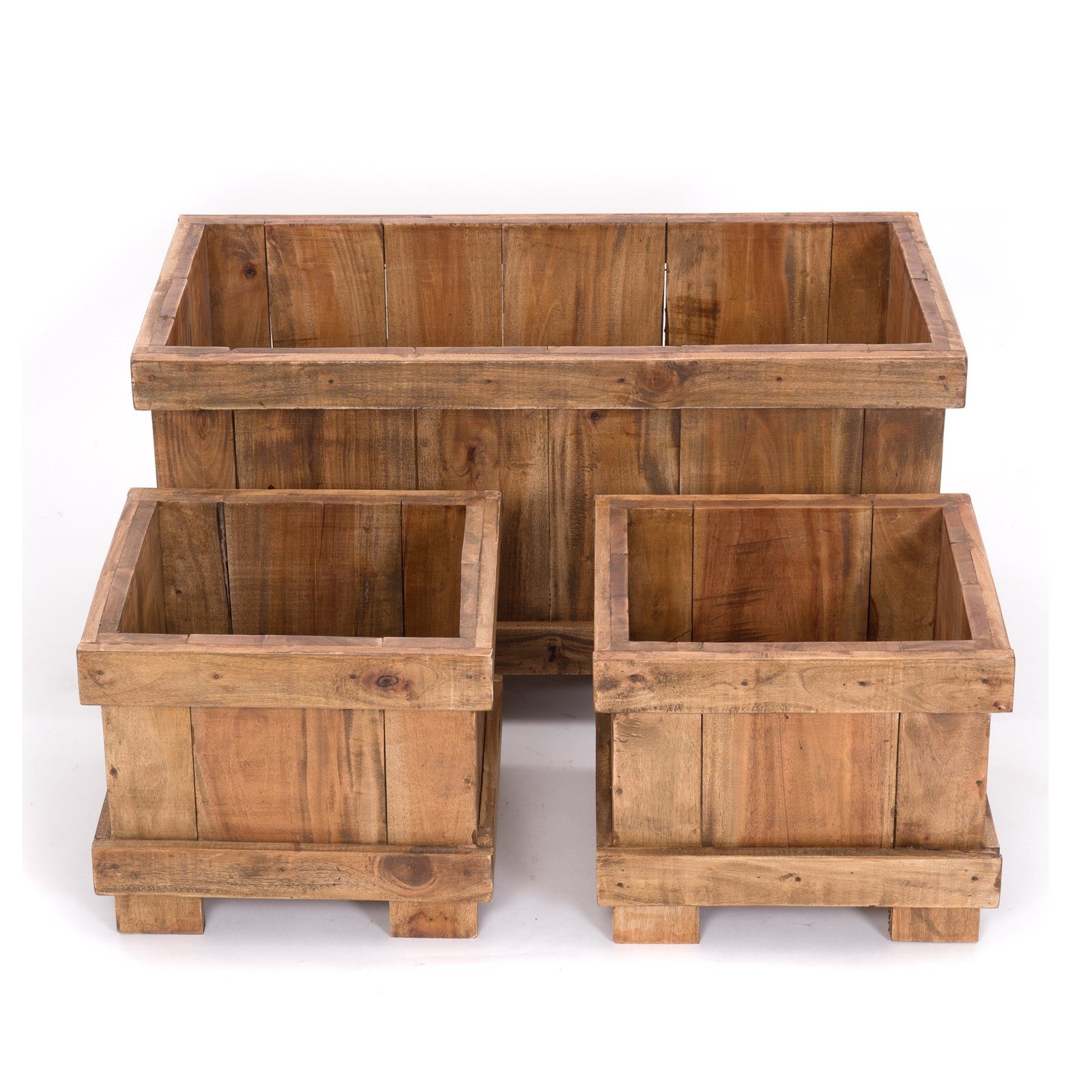 DESIGN DELIGHTS Truhe HOLZ ÜBERTÖPFE SET 