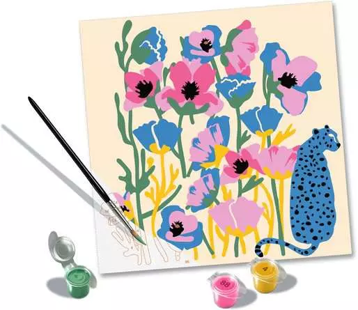 CreArt Bunte Mohnblumen - Malen nach Zahlen für Erwachsene