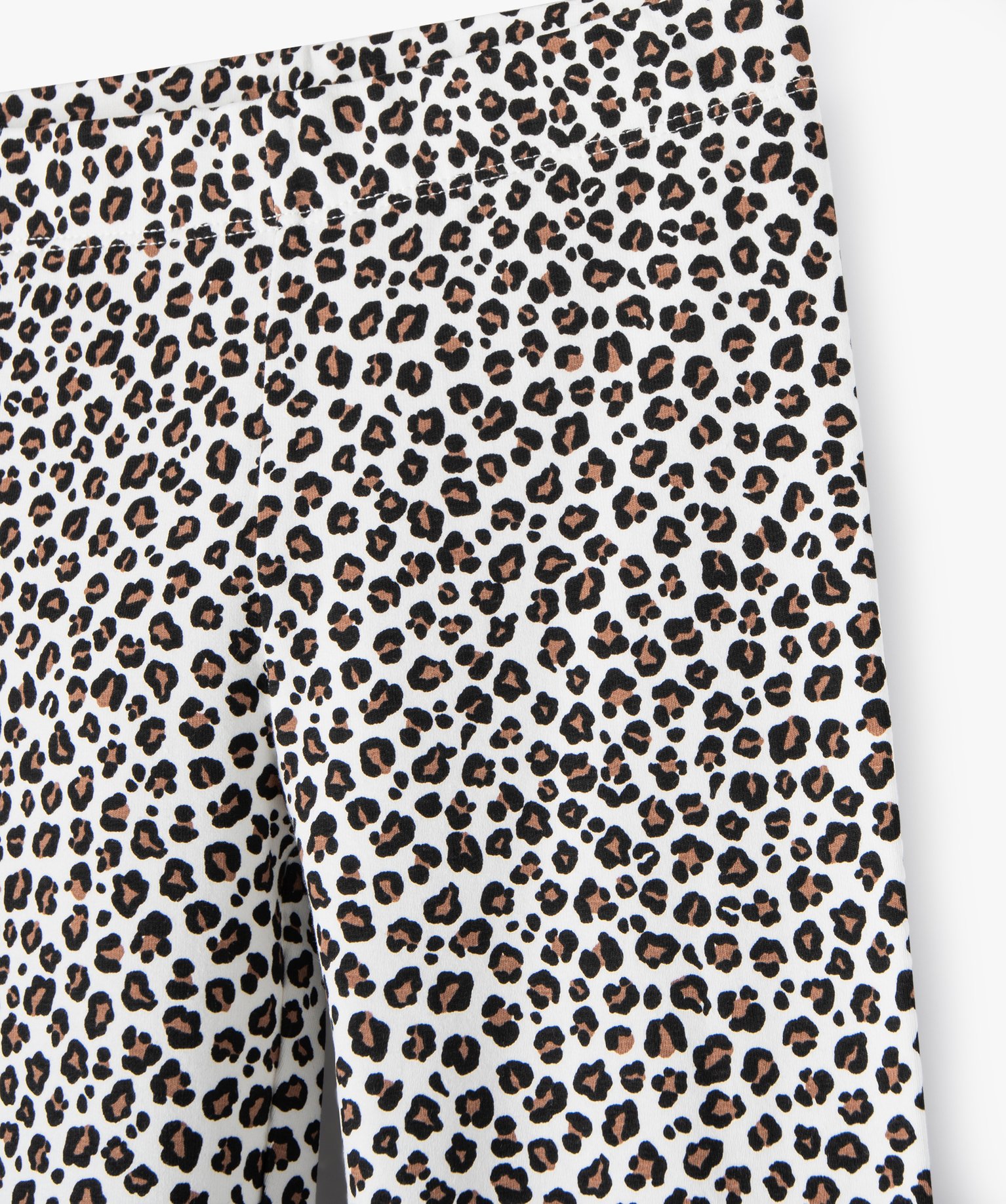 Legging en coton stretch imprimé léopard fille ecru | GEMO