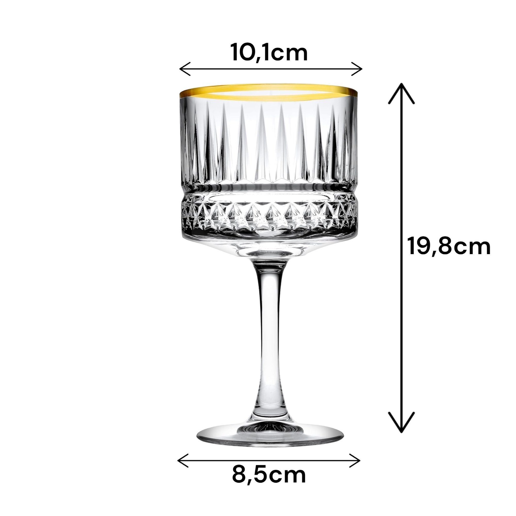 Pasabahce Gläser-Set Elysia Golden Touch 440437, Glas, Champagner Gläser Set, Sektgläser aus Kristallglas
