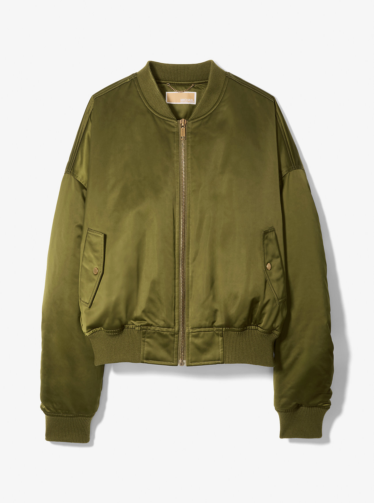 Satynowa kurtka bomber Ciré - PISTACHIO