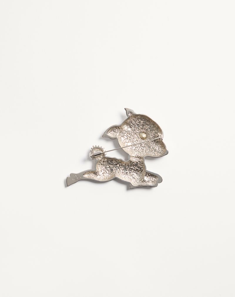 Broche Fil Perdu em metal, pérolas e cristais Swarovski®