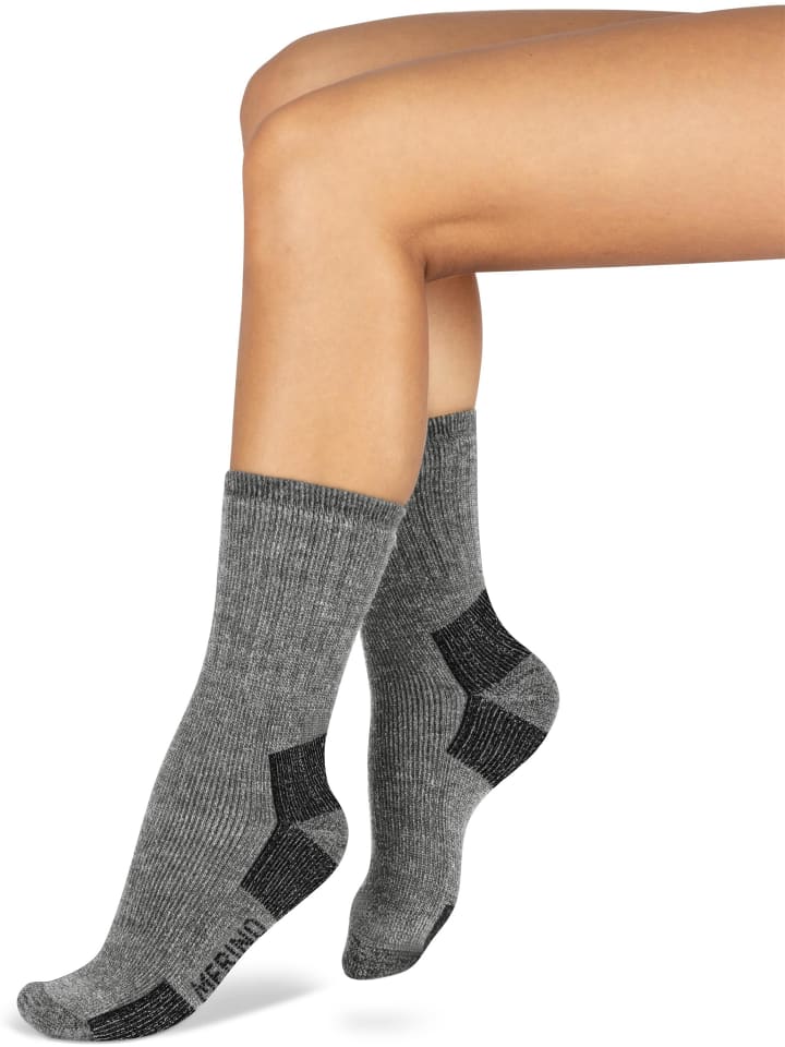 normani 1 Paar 100% Merino Wollsocken Wandersocken in Grau günstig kaufen