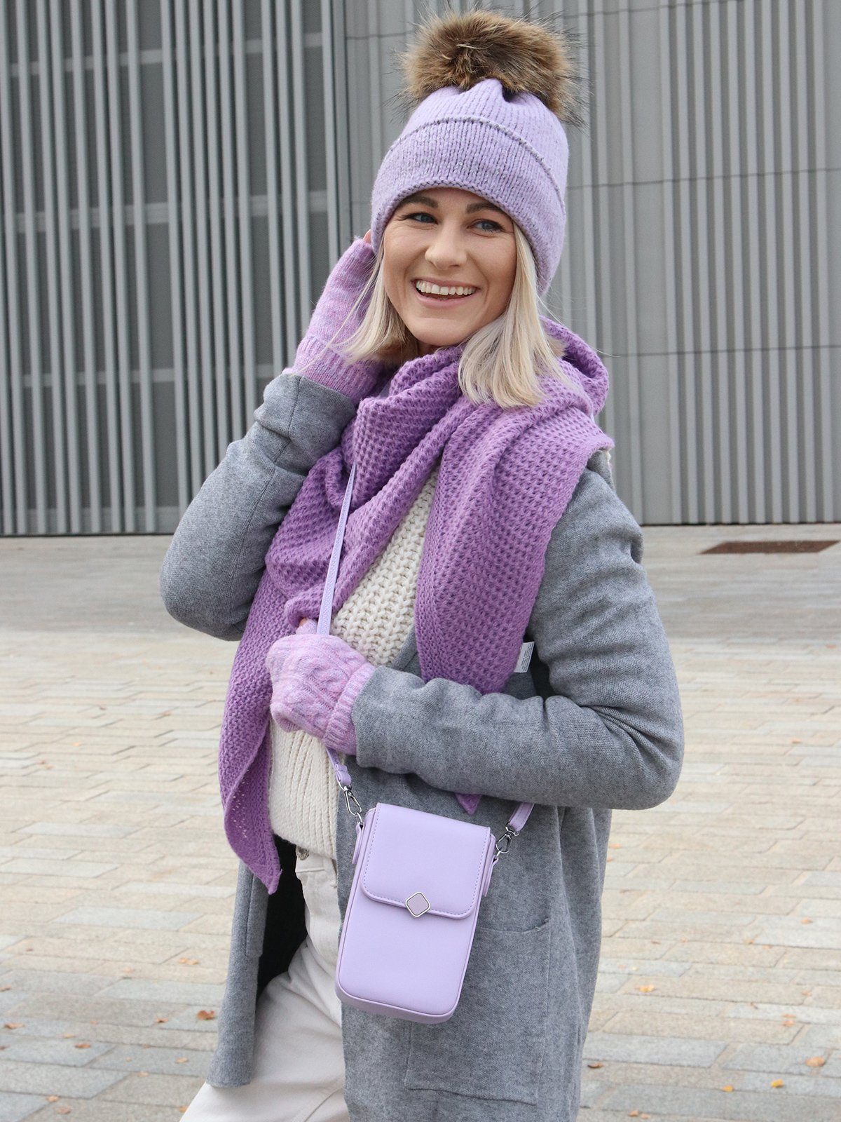 styleBREAKER Strickschal, (1-St), Strick Dreiecktuch Reiskorn Strickmuster