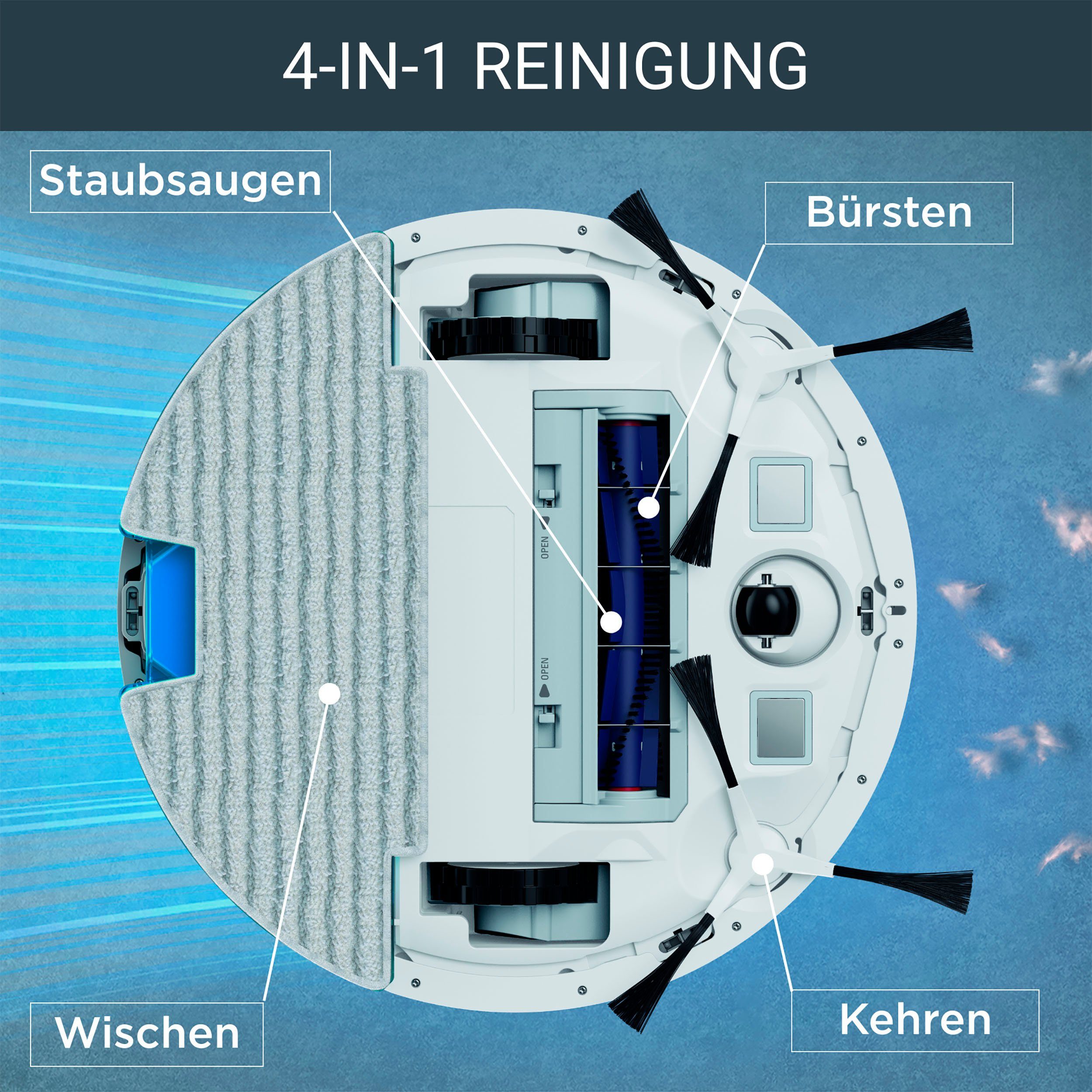 Rowenta Saugroboter RR9067 X-Plorer Serie 130 AI, ultra-flaches Design, saugen und wischen, Laser + Kamera-Navigation