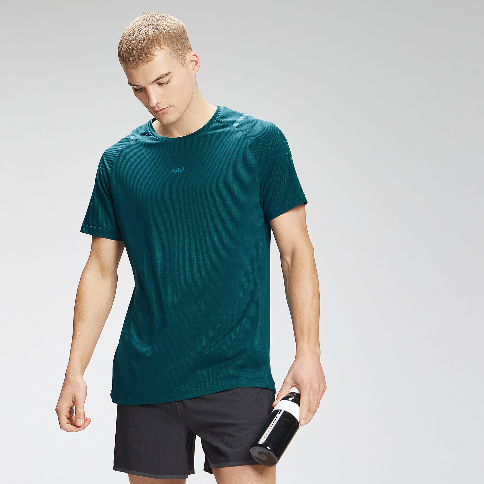 T-shirt à manches courtes MP Velocity pour hommes – Bleu sarcelle foncé