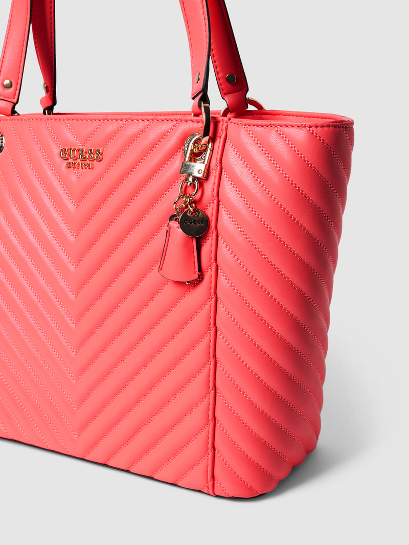 Handtasche mit Steppnähten Modell 'NOELLE' in koralle