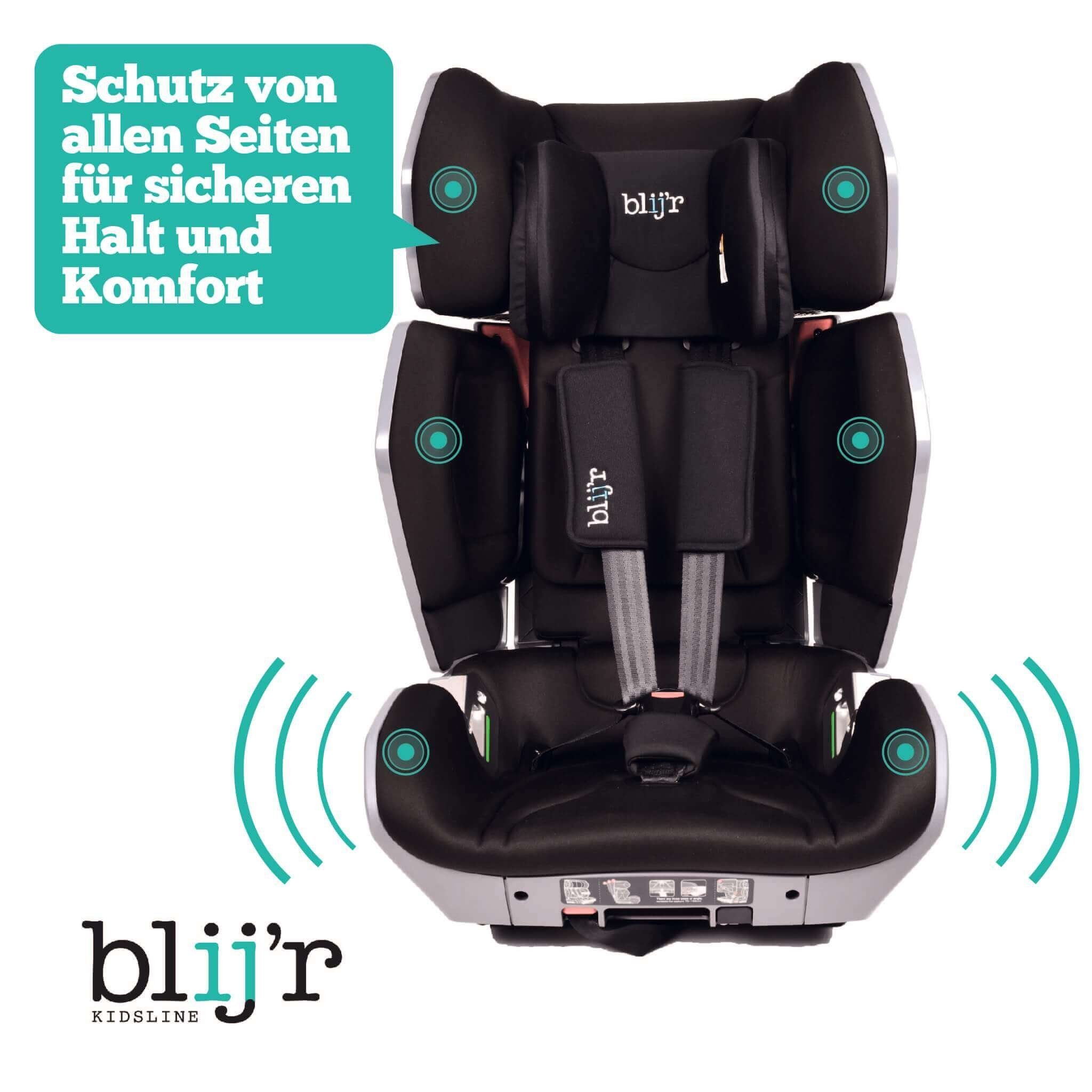 Blij´r Autokindersitz Uniek Autositz Kindersitz für Kinder ab 3,5 bis 12 Jahren, ab: 3, 5Jahre, bis: 12 Jahre, ab: 15,00 kg, bis: 36,00 kg, mitwachsender Autositz, abwaschbare Polsterung