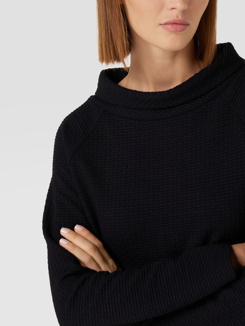 Sweatshirt mit Strukturmuster in schwarz