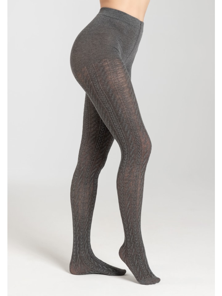 S. Oliver Strumpfhose Cable Stitch 1er Pack originals in dunkelgrau melange günstig kaufen