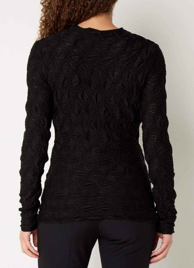 Haut en maille texturée semi-transparente Summum