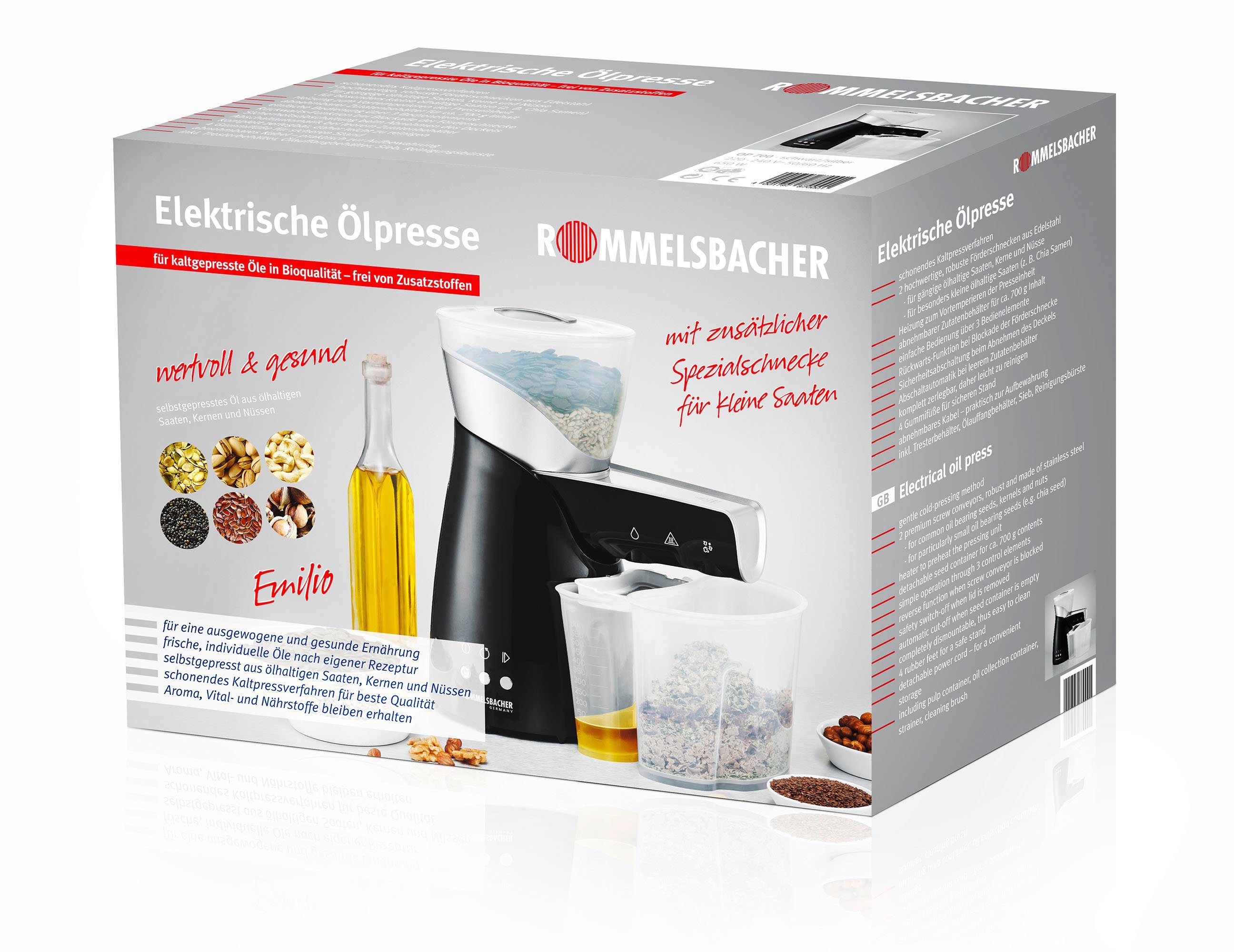 Rommelsbacher Ölpresse OP 700 Emilio, Kunststoff