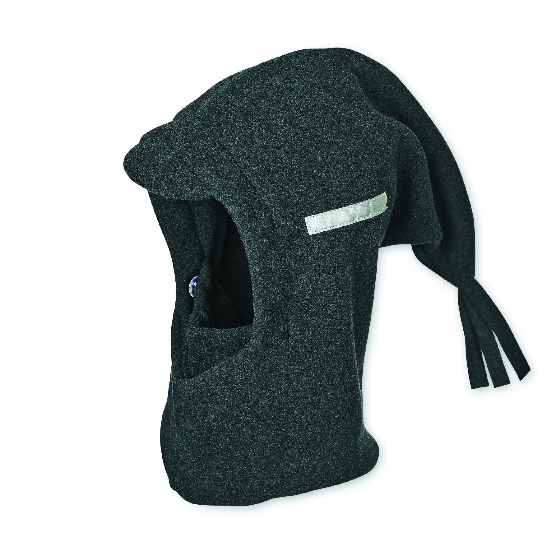 Schalmütze aus Microfleece mit Zipfel und Schirm