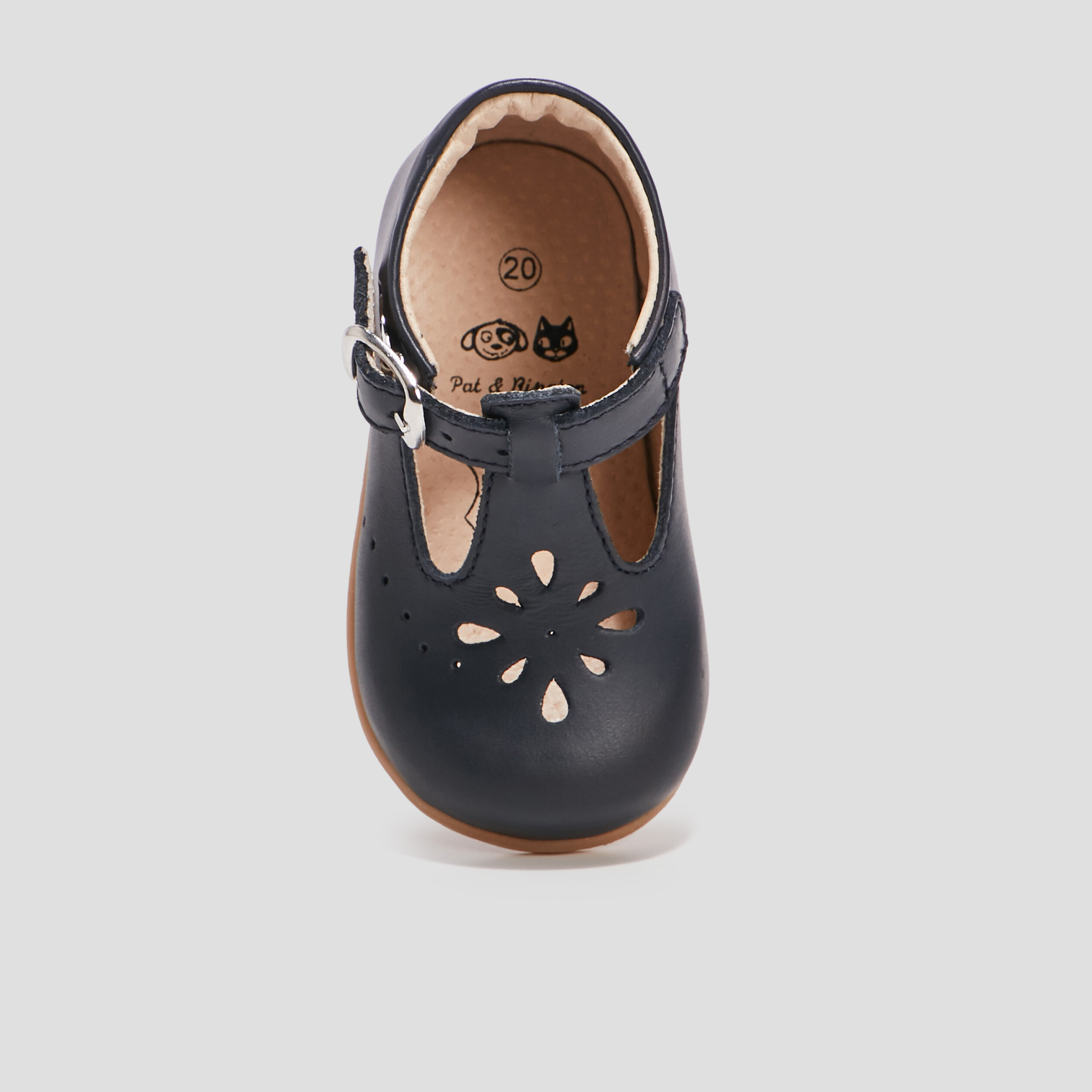 Salomés en cuir bleu marine bébé garçon | La Halle
