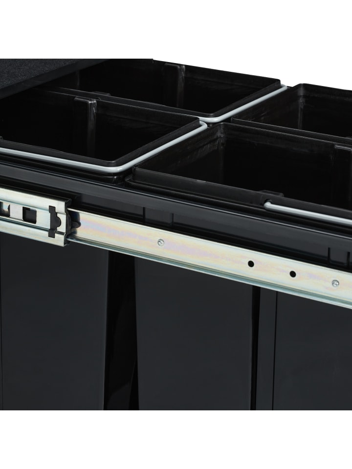 relaxdays Mülltrennsystem Schwarz 4x8L günstig kaufen onesize