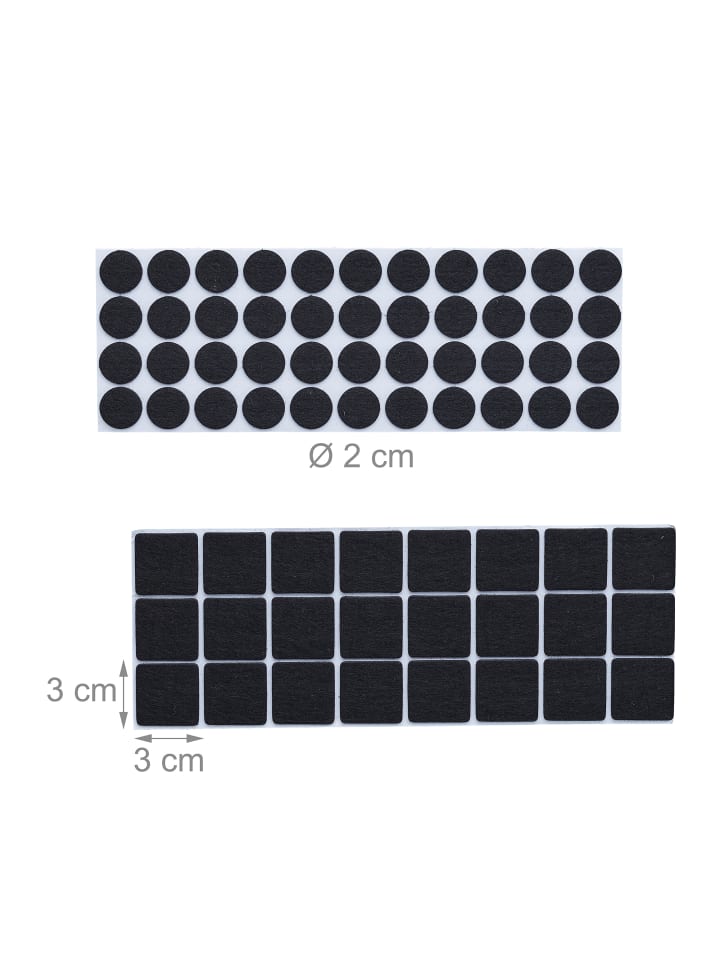 relaxdays 180 x Filzgleiter in Schwarz günstig kaufen onesize