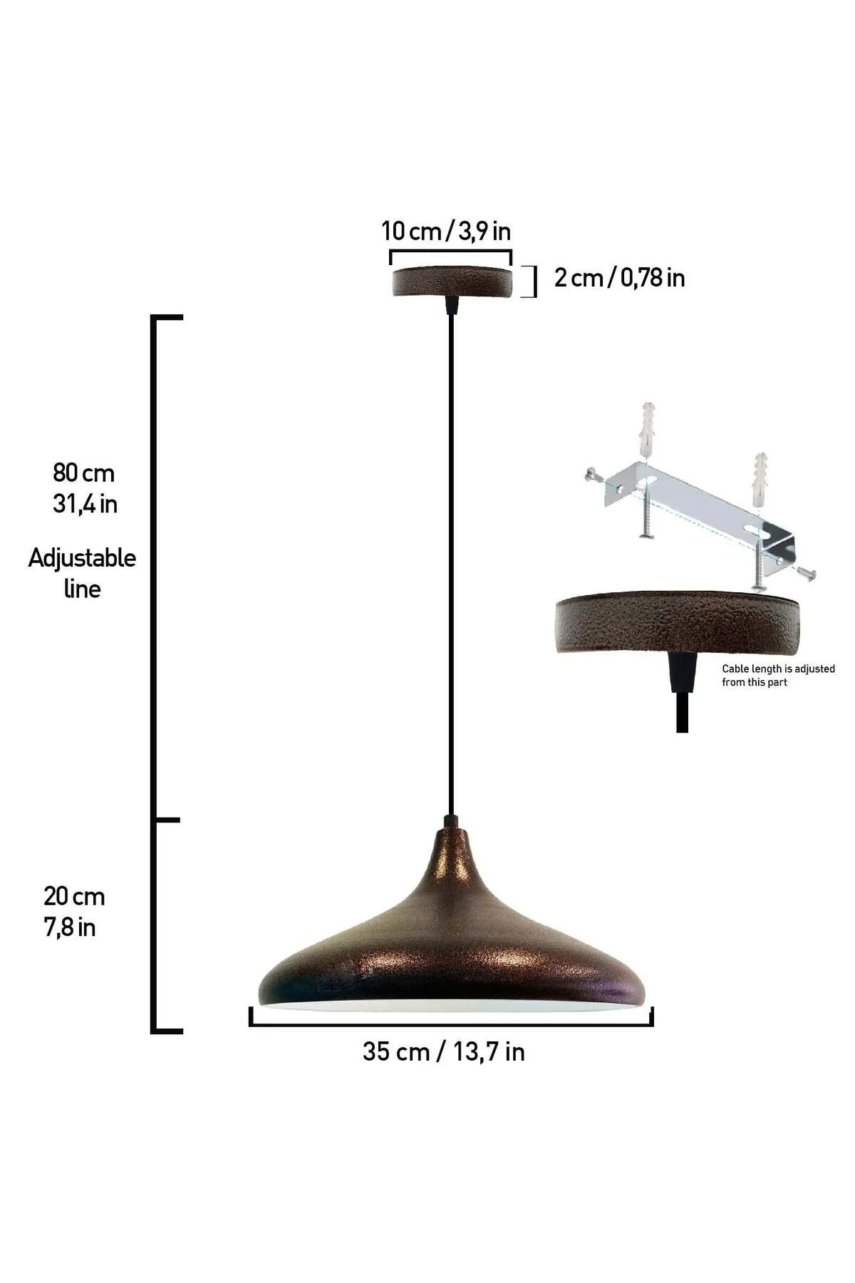 Bamyum  Champion Teuton Pendelleuchte - 35cm, E27