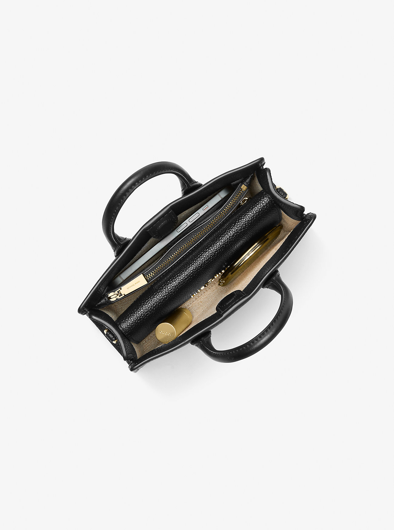 Scarlett ekstra liten crossbody-veske i skinn – SVART