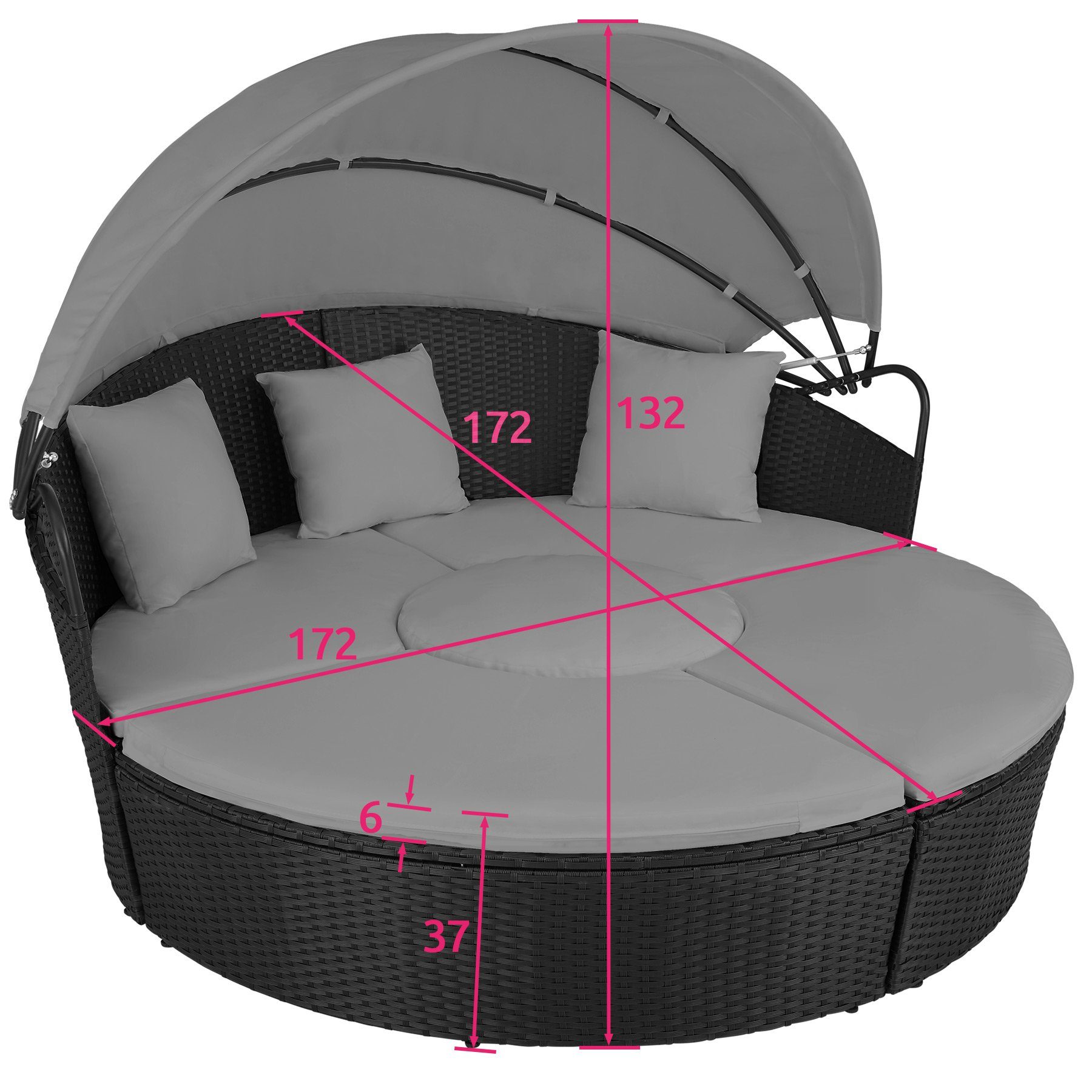 tectake Loungeset Santorin, (Set, 5-tlg)