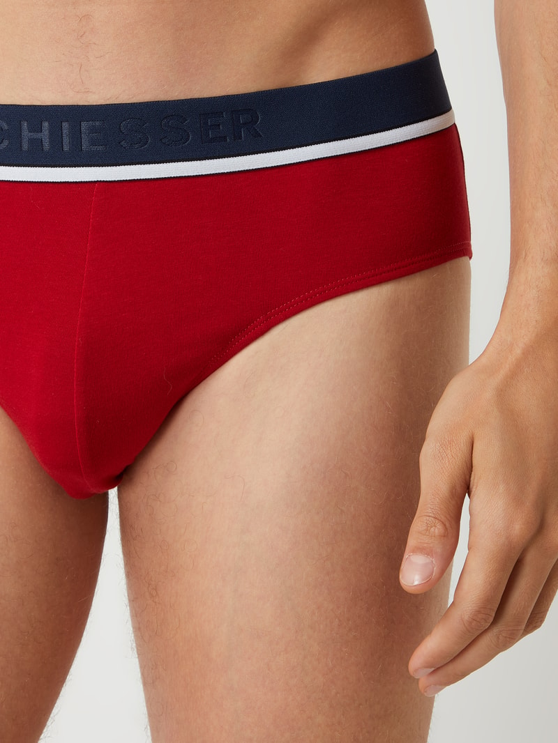 Slip mit Label-Details Modell 'Rio' im 3er-Pack in rot