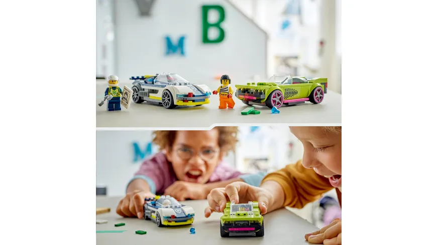 LEGO City 60415 Verfolgungsjagd mit Polizeiauto und Muscle Car