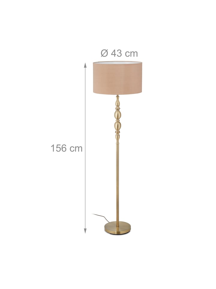 relaxdays Stehlampe in Beige/ Gold - (H)156 cm günstig kaufen onesize