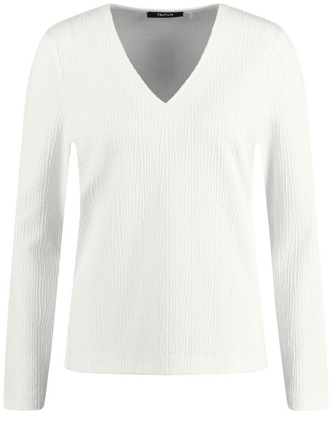 Langarmshirt aus Struktur-Jersey