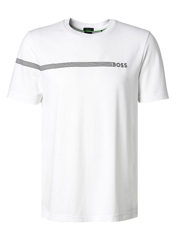 BOSS Green, T-Shirt, Baumwolle schnelltrocknend, weiß