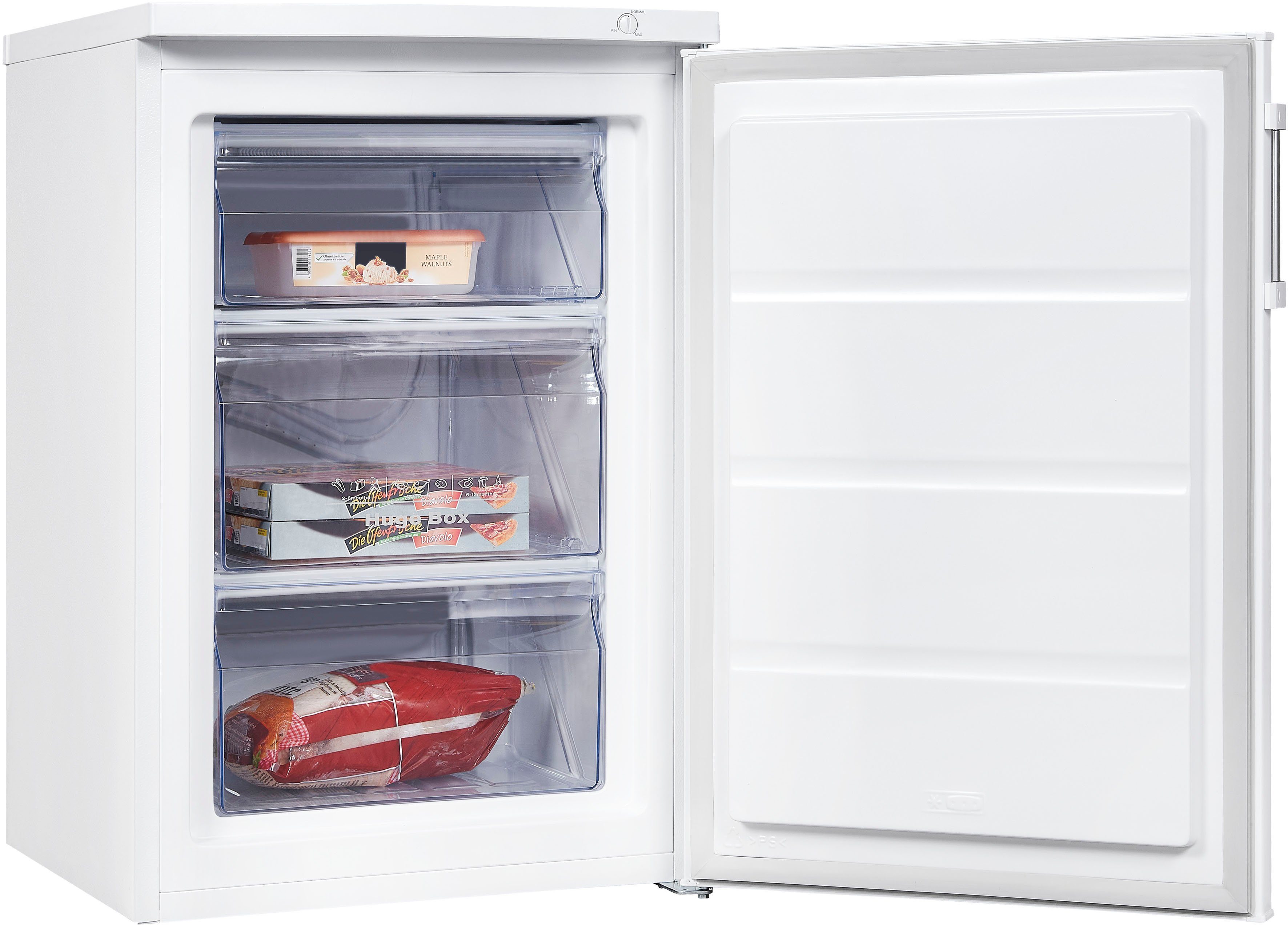 exquisit Gefrierschrank GS81-H-010D weiss, 85 cm hoch, 56 cm breit